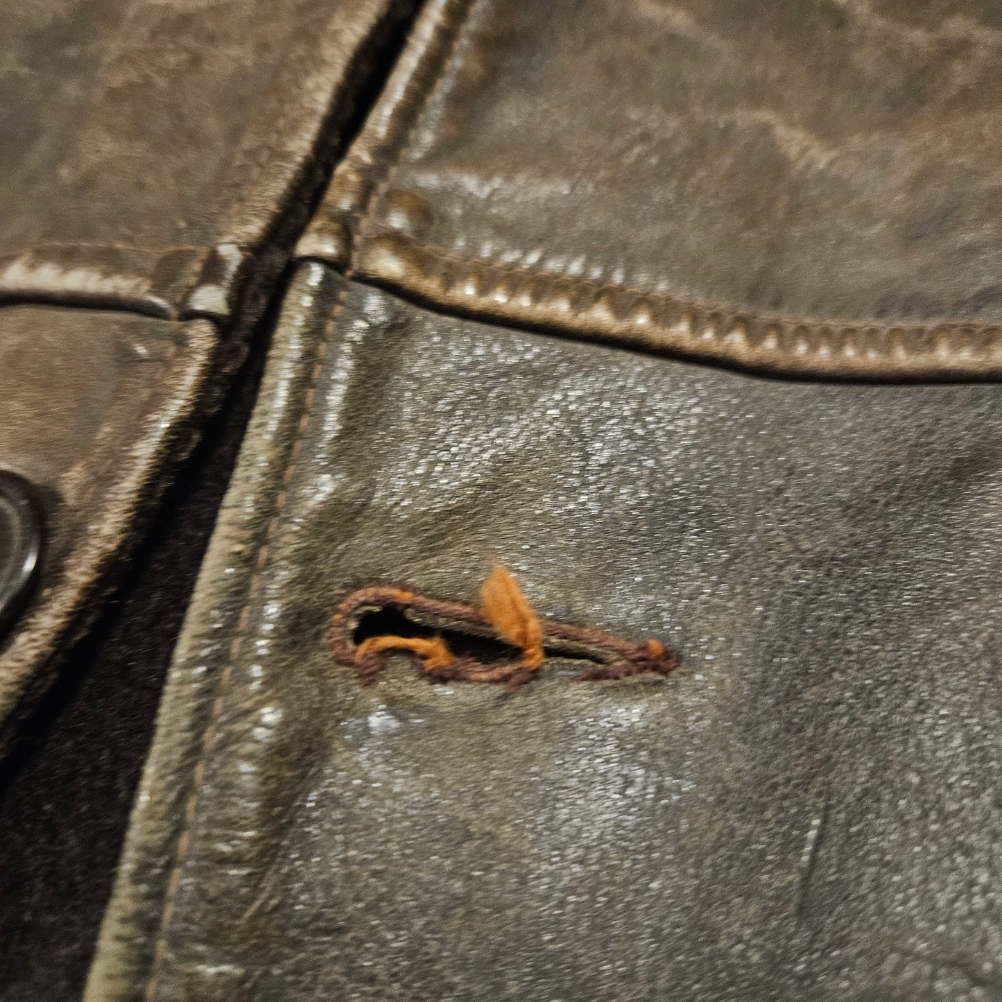 Original WW2 Cdn Leather Jerkin Size Medium