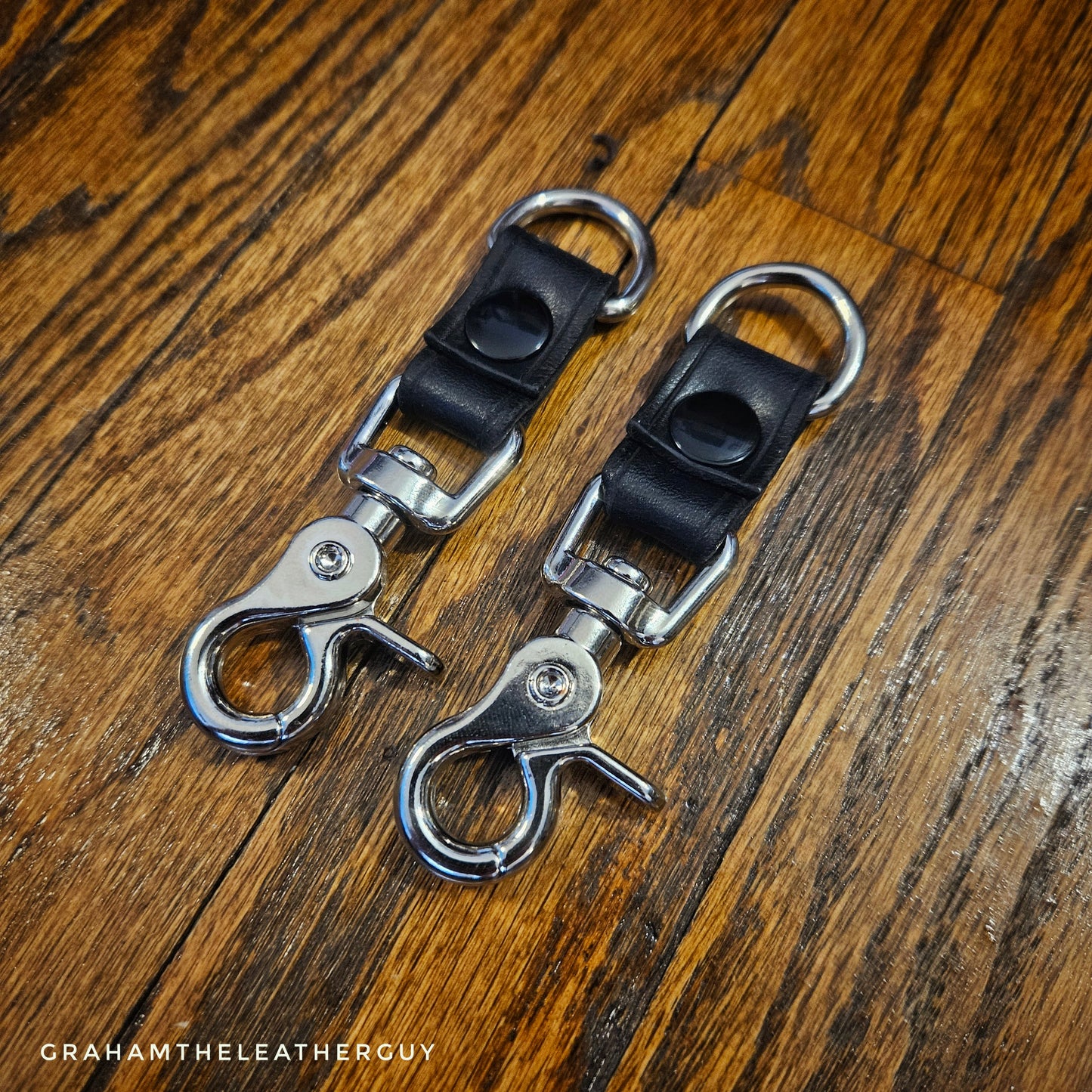 Chrome and black leather Key Holder