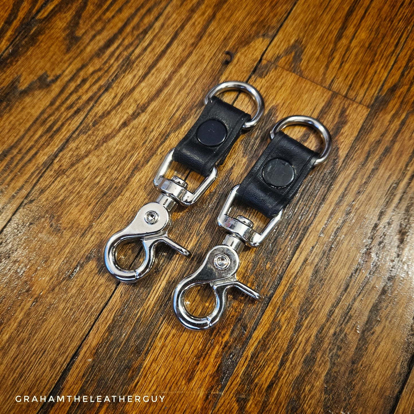 Chrome and black leather Key Holder