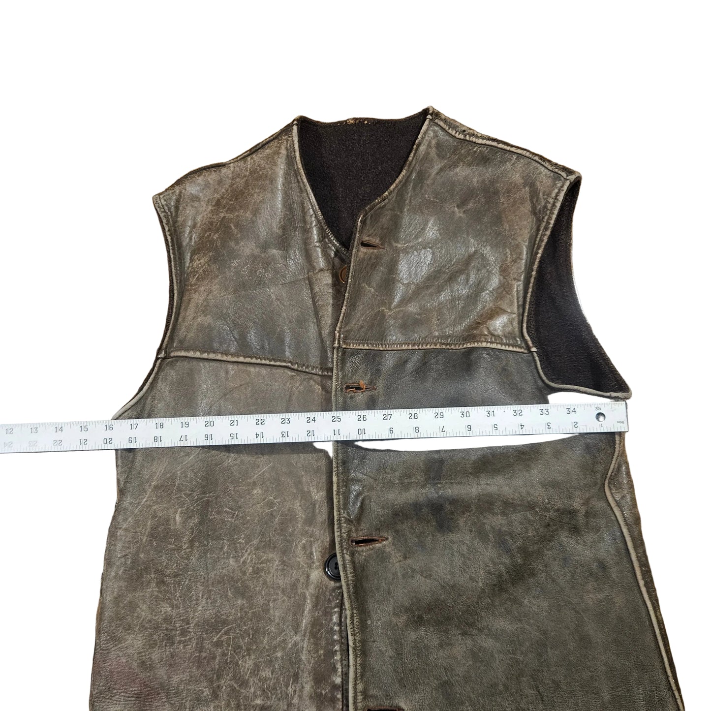 Original WW2 Cdn Leather Jerkin Size Medium