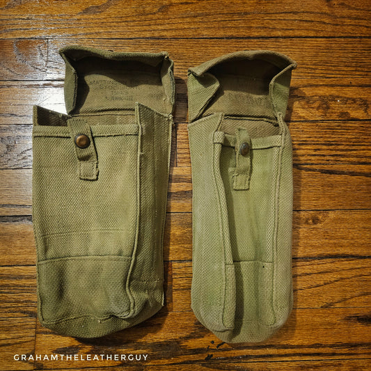 WW2 British Bren gun pouches pair