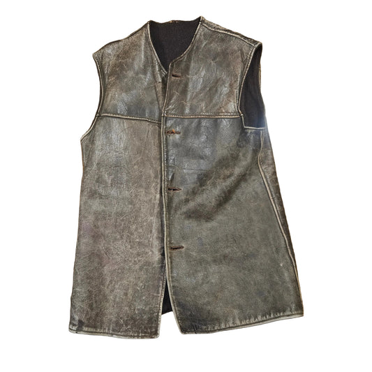 Original WW2 Cdn Leather Jerkin Size Medium